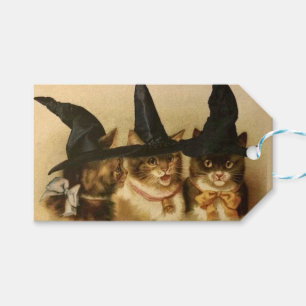 Vintage Halloween Witchy Black Cats Gift Tags