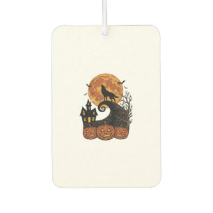 Vintage Halloween Wolf Moon Pumpkin Shirt Design_1 Air Freshener