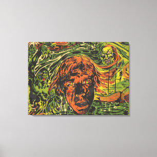 Vintage Halloween Zombies, Grafitti Street Art Canvas Print