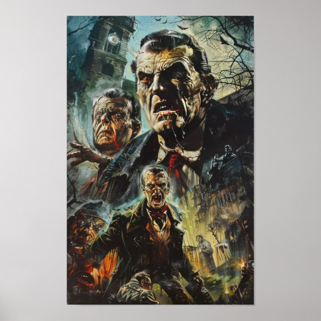 Vintage Hammer Horror Films Movie Poster (Front)