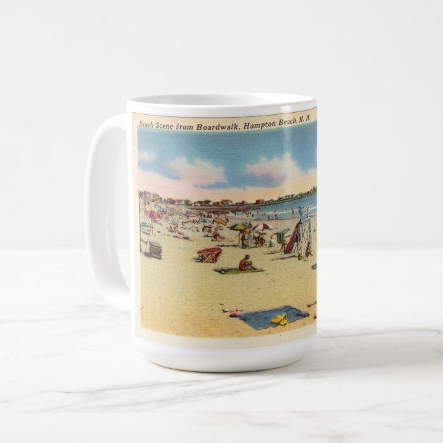 Vintage Hampton Beach Postcard  Coffee Mug (Front Left)
