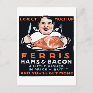 Vintage Hams & Bacon Postcard