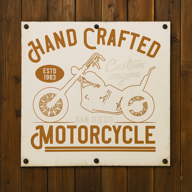 Vintage Hand Crafted Motorcycle Custom Design Poster (Creator Uploaded)