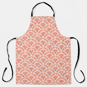 Vintage hand drawn art deco pattern with scale mot apron
