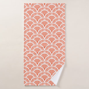 Vintage hand drawn art deco pattern with scale mot bath towel