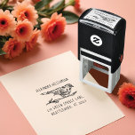 Vintage Hand-drawn Bird & Branch Name & Address Self-inking Stamp<br><div class="desc">Vintage style bird and branch self inking stamp design featuring our own hand-drawn vintage style perched bird on a branch artwork. Modern combination of vintage style typography creates a beautiful chic vintage look. Personalized with name and return address. All illustrations contained in this vintage bird and branch self inking stamp...</div>