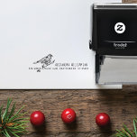 Vintage Hand-drawn Bird & Branch Name & Address Self-inking Stamp<br><div class="desc">Vintage style bird and branch horizontal self inking stamp design featuring our own hand-drawn vintage style perched bird on a branch artwork. Modern combination of vintage style typography creates a beautiful chic vintage look. Personalized with name and address. All illustrations contained in this vintage bird and branch self inking stamp...</div>