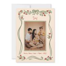 Vintage Hand-Drawn Bow Frame Photo Christmas