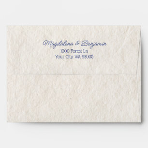 Vintage Hand Drawn Champagne Flutes Blue Wedding Envelope