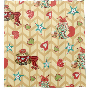 Vintage hand drawn christmas seamless pattern vint