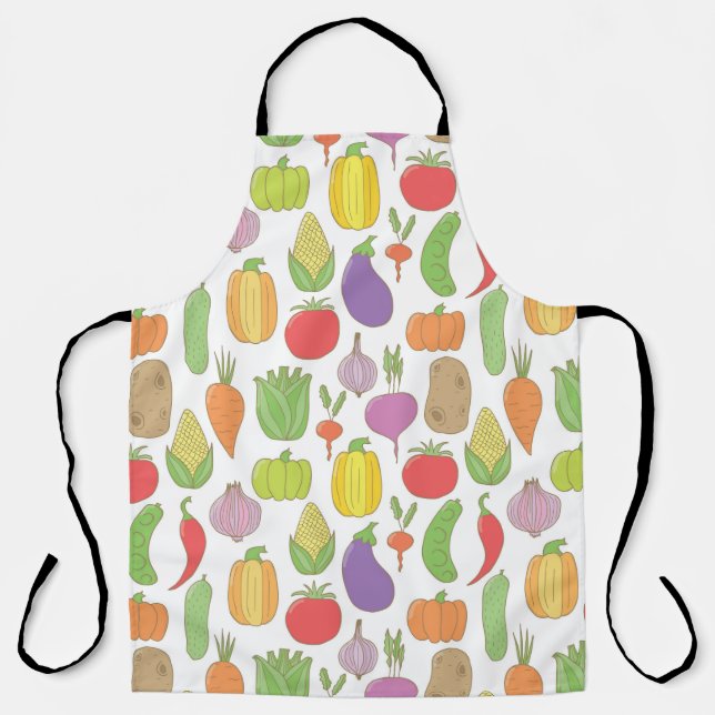 Vintage hand drawn doodle seamless background with apron (Front)