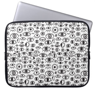vintage hand drawn doodle seamless background with laptop sleeve