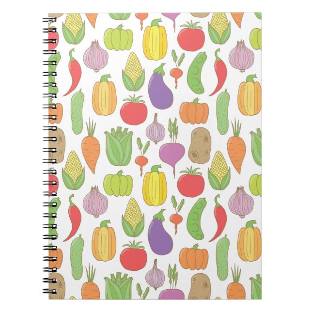 Vintage hand drawn doodle seamless background with notebook (Front)