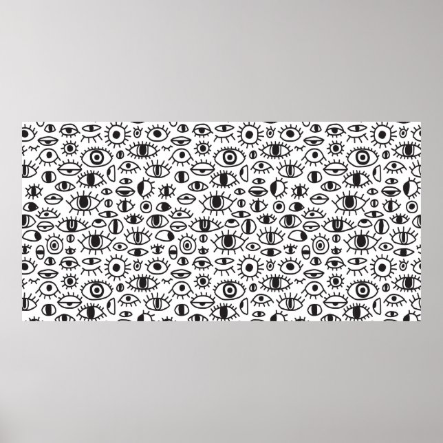 vintage hand drawn doodle seamless background with poster (Front)