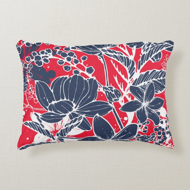 Vintage Hand-Drawn Flowers, Elegant Pattern. Accent Pillow (Front)