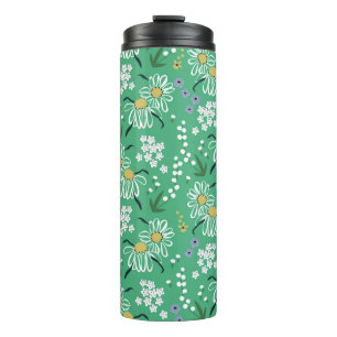 vintage Hand-drawn retro cute flowers and plant bo Thermal Tumbler