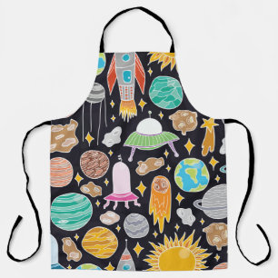 Vintage hand drawn seamless pattern with doodle sp apron