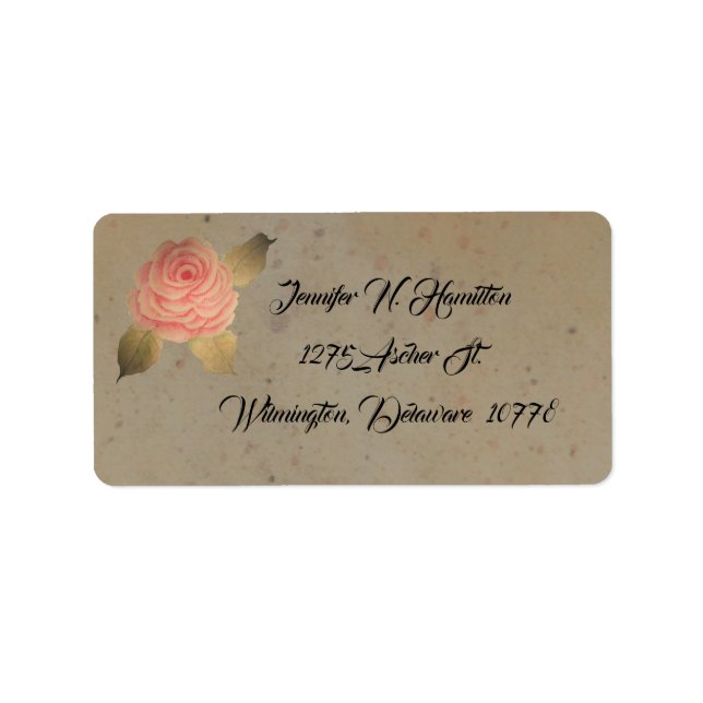 Vintage Hand-painted Rose Address Labels (Front)