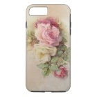 Vintage Hand Painted White and Pink Roses
