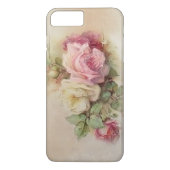 Vintage Hand Painted White and Pink Roses Case-Mate iPhone Case (Back)