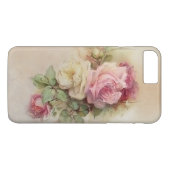 Vintage Hand Painted White and Pink Roses Case-Mate iPhone Case (Back (Horizontal))