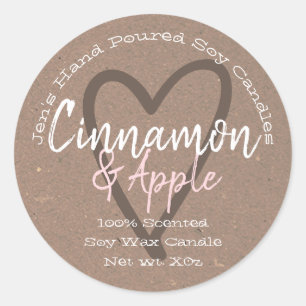 Vintage Hand Poured Candle Kraft Paper Purple Classic Round Sticker