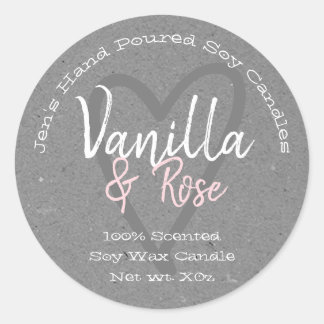 Vintage Hand Poured Candle Labels Grey Kraft Paper