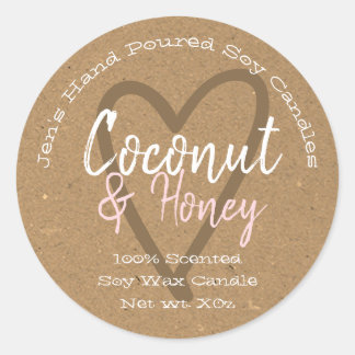 Vintage Hand Poured Soy Candles Labels Kraft Paper