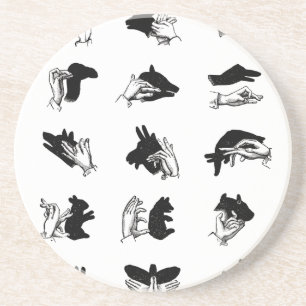 Vintage Hand Puppet Shadow Games Coaster