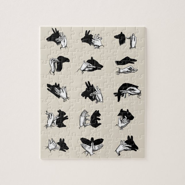 Vintage Hand Puppet Shadow Games Jigsaw Puzzle (Vertical)