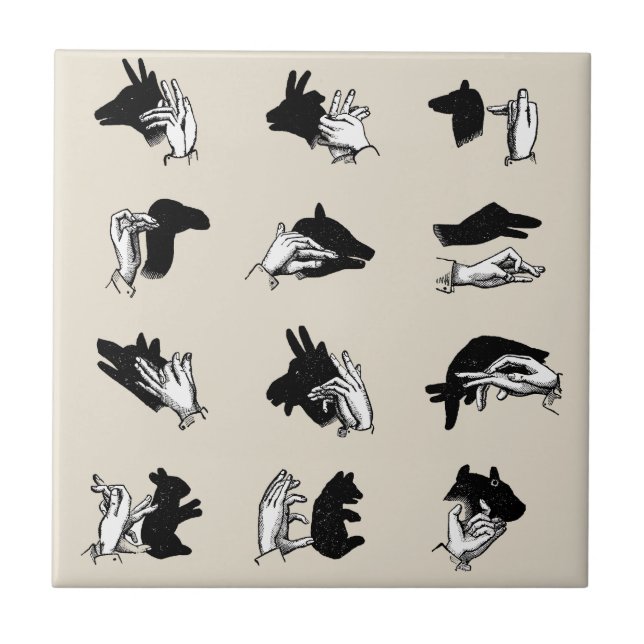 Vintage Hand Puppet Shadow Games Tile (Front)
