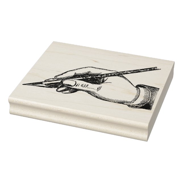 Vintage Hand Writing With Pen Rubber Art Stamp (Stamp)