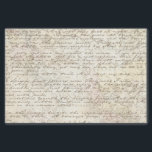 Vintage Hand Written Letter Script Map Decoupage Tissue Paper<br><div class="desc">Vintage old hand written letter script calligraphy tissue paper,  perfect for gift wrapping or for your decoupage craft supplies.  (c) The Happy Cat Studio.</div>
