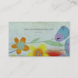 Vintage Handmade Flowers Business Card