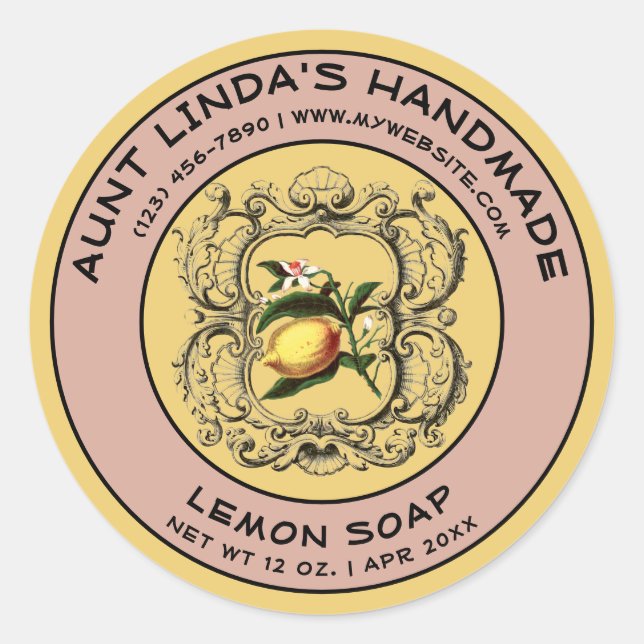 Vintage Handmade Soap Label Template (Front)