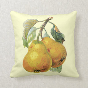 Vintage Handpainted Pears - French Country Decor  Throw Pillow