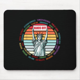 Vintage Hands Off Protest Anti Trump Mouse Pad