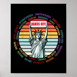 Vintage Hands Off Protest Anti Trump Poster