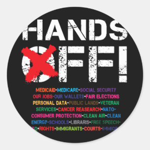 Vintage Hands Off Protest My Social Security Medic Classic Round Sticker