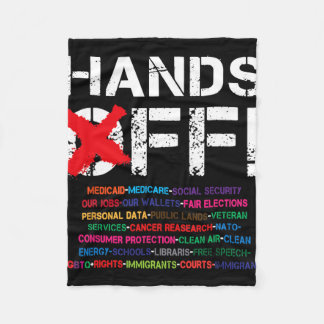 Vintage Hands Off Protest My Social Security Medic Fleece Blanket