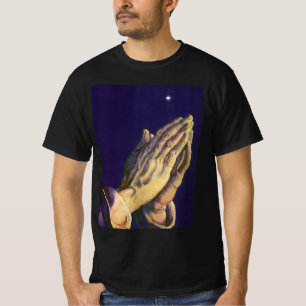 Vintage Hands Praying with Star of Bethlehem T-Shirt