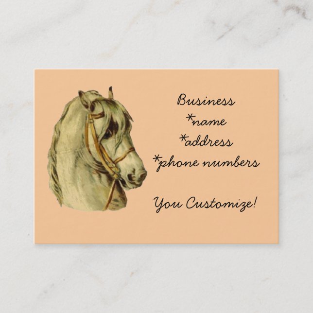 Vintage *Handsome Horse Head* Business Cards (Front)
