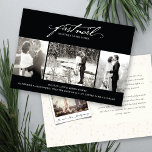 Vintage Handwriting First Noel 3 Photo Wedding Holiday Card<br><div class="desc">This modern classic holiday wedding announcement / our first christmas card for the newlywed couple features 3 photo collage and a vintage handwriting script calligraphy with serif text in the words, 'First Noel Together as Mr. and Mrs.' The back features a full snowdots pattern, a snapshot photo and a personalizable...</div>