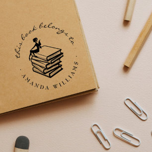 Vintage Handwritten Custom Library Books Rubber Stamp