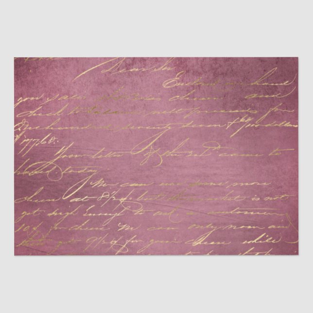 Vintage Handwritten Letter Tissue Paper (Front)