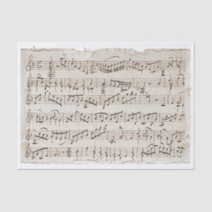 Vintage Handwritten Music Torn Edges Decoupage Tissue Paper
