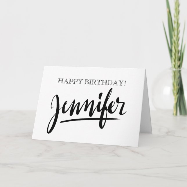 Vintage handwritten name Jennifer Birthday cards (Front)