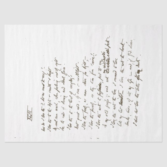 Vintage Handwritten Script Love Poem Decoupage  Tissue Paper (Front)