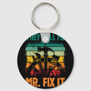 Vintage Handyman Dad They Call Me Mr Fix It Keychain