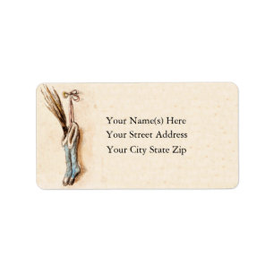 Vintage Hanging Christmas Stockings Label